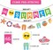 Hello Summer Banner and Beach Patterns Banner Colorful Summer Bunting Banner with Sun Signs Summer Beach Pool Party Banner for Wall Mantle Fireplace Party Hanging Decorations
